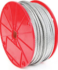 Heavy Duty 7x19 Galvanized Cable Five Sixteenth Inch By Two Hundred Feet Silver For Garage Doors Winches Tie Downs And Tough As Nails Outdoor Projects With Electro Galvanized Finish For Corrosion Resistance on red spool
