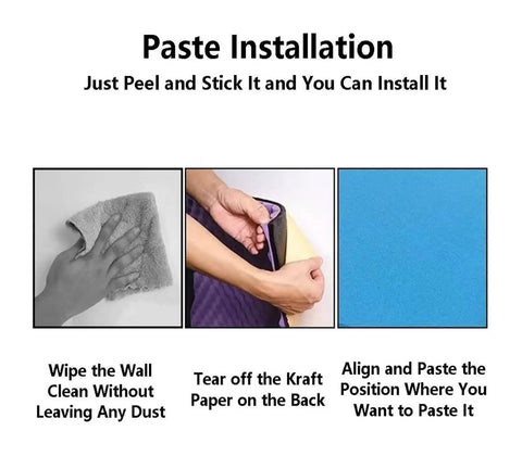 Installation process for Badass 7Cm Thick Acoustic Foam Panels Self Adhesive Egg Crate Sound Deadening Tiles for easy mounting.