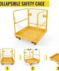 Built Tough Heavy Duty Forklift Safety Cage Solid Steel Worker Basket Platform 1150 Lbs Bad Boy Load Rating Collapsible design.