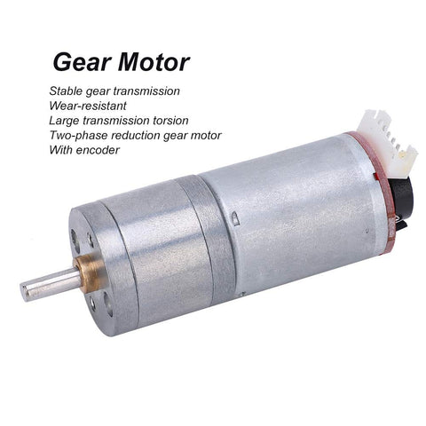 High Torque DC Gear Motor With Speed Encoder For Precise Control, Built To Last Stainless Steel Micro Reduction Geared Motor, Brush DC Motor, 12V, 150 RPM, Copper Winding, Reversible Rotation, Durable, Smooth Performance