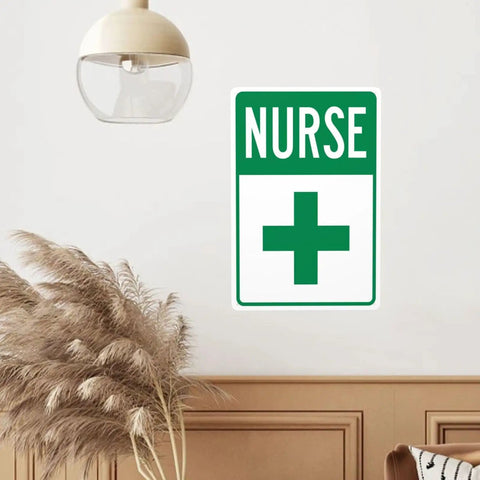 First Aid Station Nurse Symbol Safety Warning Sign 8x12 Aluminum Plaque For Clinic Office Factory Workplace Indoor Outdoor