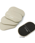 Heavy Duty Oval Furniture Sliders Three And A Half Inch By Six Inch Reusable Carpet Movers in 8-pack with beige top and black bottom