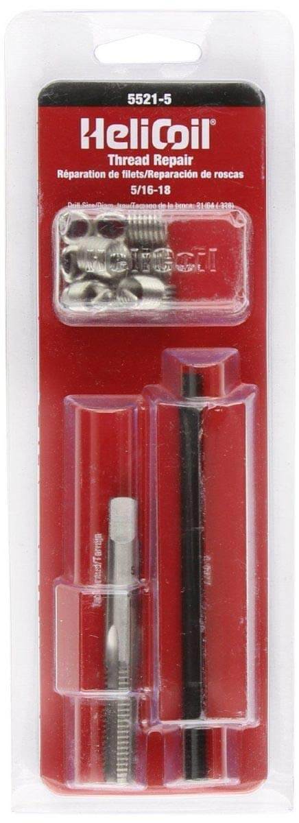 3/8-16 Inch Coarse Thread Repair Kit With 12 Inserts Installation Tool And Tap Complete DIY Instructions For Repairing Damaged Threads In Metal Holes Carded Pack Pro Grade Quality