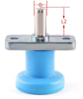 Heavy Duty Indexing Plunger Flange Mount M6 Plus M8 Plastic Knob Spring Pin, detailed view showing shaft and flange.