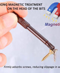 Person holding a 24 Piece Security Torx Bit Set With Magnetic S2 Alloy Steel Bits, high hardness, anti rust finish, two lengths.
