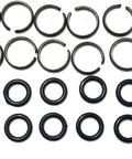 10 Piece Half Inch Impact Wrench Socket Retainer Ring Kit with black carbon rubber and steel components displayed.