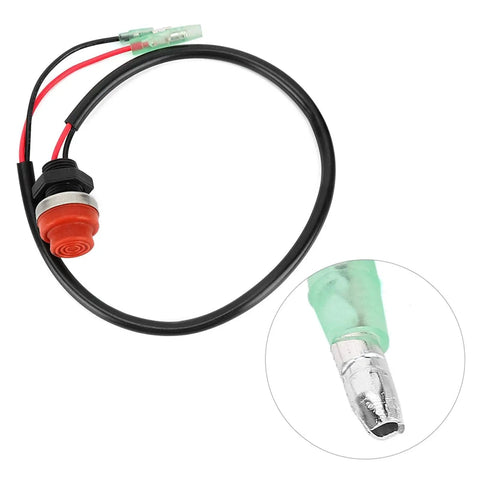 Keyless Start Stop Switch For Outboard Marine Engines, Round Push Button Ignition With 45cm Wire, No Key Needed