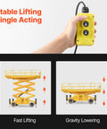 Heavy Duty 12V DC Hydraulic Pump Power Unit With 10 Quart Steel Reservoir demonstrating single acting lift control.