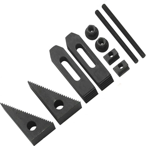 M6 Clamp Kit Set for 3 Inch and 4 Inch Rotary Tables, Rock Solid Workholding Clamps for Milling, Drilling and Engraving, Precision Metric T Slot Clamp Set, black clamps and screws