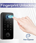 Keyless Entry Smart Door Lock With Fingerprint Anti Peep Code Bluetooth Auto Lock For Front Door iOS And Android App Control