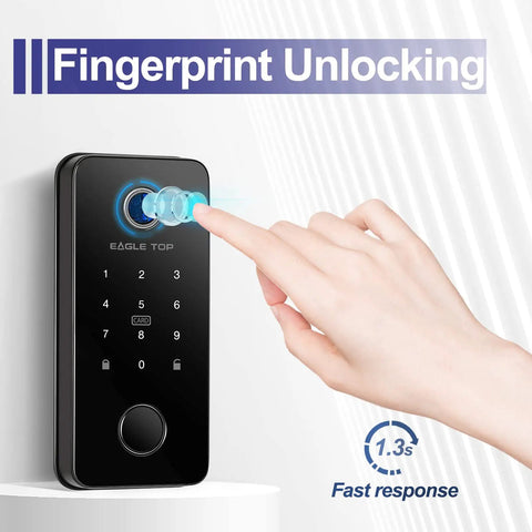Keyless Entry Smart Door Lock With Fingerprint Anti Peep Code Bluetooth Auto Lock For Front Door iOS And Android App Control