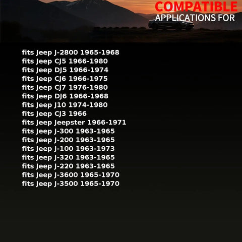 Jeep Universal Joint U-Bolt Kit Fits Gladiator 1963 1967 Replacement Built For Off Road Tough Steel For CJ3 CJ5 CJ6 CJ7 Cherokee DJ Dispatcher J-100 Easy Install compatibility list