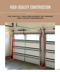 Heavy Duty Galvanized Steel Vertical Garage Door Track Kit For 7 Ft Rails, 76 Inch Length installed view in garage