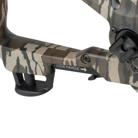 RevX Crossbow Cranking Handle Replacement for Integrated Crank Cocking Aid in a camouflage pattern close-up