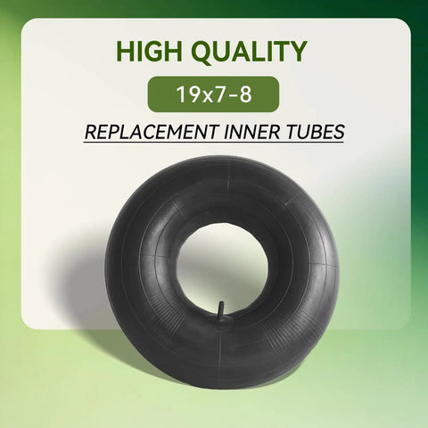 2-Pack 19x7-8 Inner Tubes With Straight Valve Stem For Lawn Tractors, Wheelbarrows, ATVs, Go Karts Fits 19x7.00-8 Tires