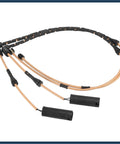 Two front brake pad wear sensor cables for Land Rover Range Rover; orange wires with black connectors
