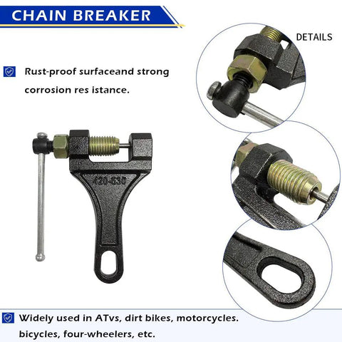 Gold Chain With Connector Link For 49cc 60cc 66cc 80cc 2 Stroke Motorized Bicycle Heavy Duty Racing Chain With Six Chain Links And Chain Breaker Tool
