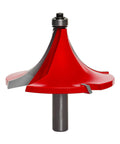 Radius Rounding Over Router Bit With 1/2 Inch Shank, 1-1/2 Inch Radius, Four Cutter Quadra-Cut Carbide Bit, red and silver.