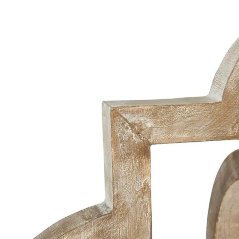 Close-up of handmade wood frame detail on 4 Light Farmhouse Chandelier With Handmade Wood Frame And Rustic Bronze Arms, Ceiling Light Fixture