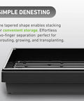Side view of 10x20 Inch Black Plastic Propagation Trays 10 Pack For Plant Propagation Seedlings Microgreens Soil And Hydroponics No Drain Holes