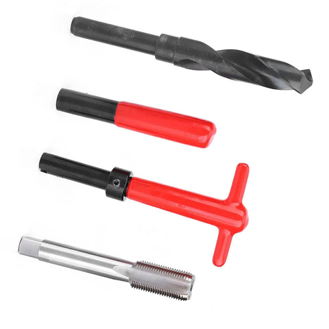 Go To Thread Repair Kit With M18x1.5 Stainless Steel Inserts For Auto Parts, High Strength Wear Resistant Female Threads To Rebuild Worn Aluminum Holes, Quick Economical Fix With Metric And Imperial Compatibility, tap and insert tools