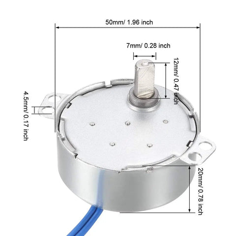 Beefy Heavy Duty Metal Gear Synchronous AC Motor 100 127V 2 2.4 RPM 50 60Hz 4W CW 10 Kgf Cm Torque 40cm Lead dimensions