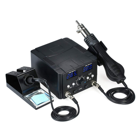 2 In 1 Hot Air SMD Soldering Station Rework System With Desoldering Air Gun And Soldering Iron Stand 110V Temperature Control