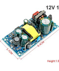 Heavy Duty Industrial AC DC Power Converter Converts 110 220 V Down To Smooth 12 V At 72 Watt Peak, compact module with dimensions.