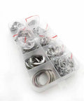 Assortment Kit Of 304 Stainless Steel Three Wave Crest Spring Washers M3 M4 M5 M6 M8 M10 M12 M16 M19 Must Have 350 Pieces Corrosion Resistant Durable Gasket Set For Sump Plugs Faucets Valves Pumps Auto Hydraulic Lines, boxed washers