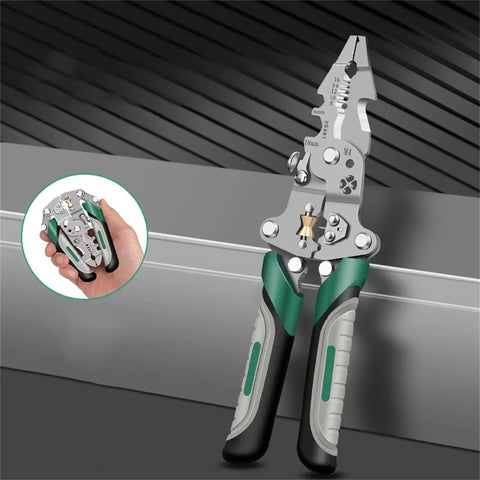 Get The Done Fast With This 16 In 1 Needle Nose Wire Stripper And Cutter, carbon steel, ergonomic grips, for electrical use.