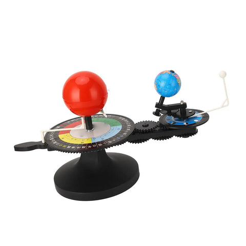 Solar System Model With Free Rotation Sun Earth Moon Orbits, Hands On Planetarium Astronomy Educational Toy For Kids on black base