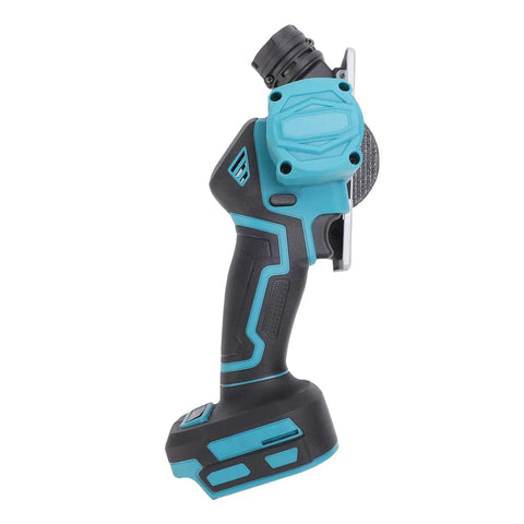 No Nonsense Professional Grade Compact Cordless Mini Circular Saw featuring 3 Inch Razor Sharp Blade angled profile with grip.