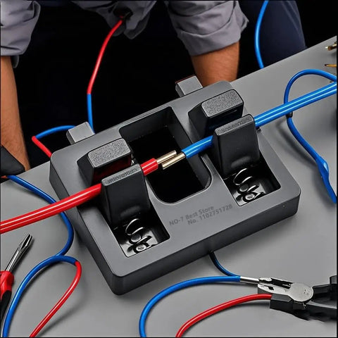 Adjustable Suction Bracket With Table Clamp Pro Grade Welding Wire Fixture For Motherboard Soldering And PCB Assembly, wire held on workbench