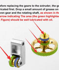 Gold RNC Nanocoated Hardened Steel Extruder Gear For Bambu Lab X1C P1P P1S 3D Printers with lubrication details