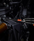Impact driver using Heavy Duty 20 Piece 4 Inch Hex Bit Set With Metric And SAE Allen Wrenches to fasten motorcycle component.