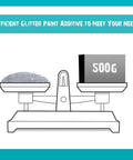 500G Silver Holographic Glitter Paint Additive displayed on balance scale for interior and exterior projects