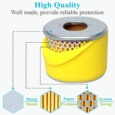 Five Pack Honda Engine Air Filter 17210 ZE3 505 Replacement 17210 ZE3 010 17218 ZE3 505 shown with metal and paper layers