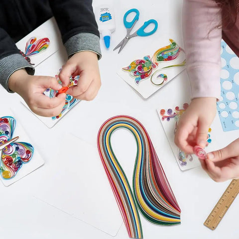 Beginner Friendly DIY Paper Quilling Kit With 36 Color Strips 20 Blank Cards Tools And Supplies For Creative Animal Card Making