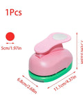 Pink 2 Inch Circle Hole Punch for Crafting and Scrapbooking, ergonomic paper punch for card making, journals, DIY arts, precise cut circles.