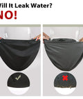 Waterproof Patio Table Cover 96x48 Inches Heavy Duty 600D shown preventing leaks with secure black fabric.