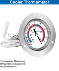 Commercial Cooler Thermometer With Capillary Gauge For Freezers And Refrigeration Systems Precise Temp Readout From Minus Forty To Sixty Five Fahrenheit Durable Capillary Tube Design For Pro Kitchens And Daily Use, 2-inch silver dial