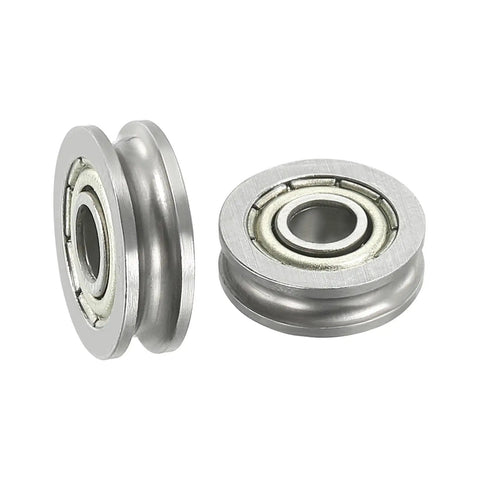 U Groove Bearing Set Twelve Pack 4x13x4mm Carbon Steel Sealed Ball Bearings for track liner motion system.