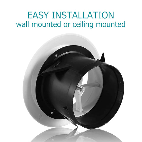 6 Inch Adjustable Round Soffit Vent Cover With ABS Plastic White Ceiling Vent For Living Room Attic Bathroom And Kitchen Opening Size 5.66 Inches Durable DIY Friendly Easy Install Home Ventilation Accessory