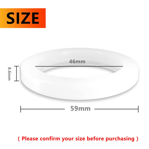 51 Millimeter Brewing Group Head Silicone Gasket Set 2 Pack O Ring For Delonghi Dedica EC680 EC685 EC785 EC885 La Specialista EC9335M EC9355M EC9665M And Smeg ECF01 Espresso Machines Pro Grade Replacement shown with measurements
