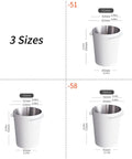 3 sizes of Pro Grade Rustproof Coffee Grounds Dispenser for home and commercial use in food grade stainless steel.