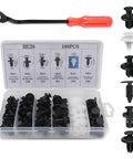 Universal 100Pcs Car Clip Kit With 6 Popular Sizes, Bumper Retainer Clips, Plastic Rivets, Push Pins, Fastener Remover