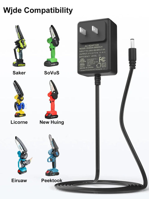 21V 1A Mini Chainsaw Battery Charger For Saker Seyvum Aker O Conn Mini Chainsaws Portable Lithium Battery Charger