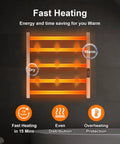 5 Bar Heated Towel Rack With Timer And Smart Temperature Control, 304 Stainless Steel Wall Mounted Electric Towel Warmer For Bathroom lit up