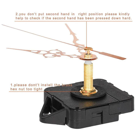 High Torque Clock Movement Kit For DIY Repair 31mm Shaft Quartz Wall Clock Movement Metal Replacement Mechanism With Hands
