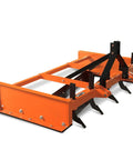 Heavy Duty 72 Inch Tractor Land Leveler Scraper Grader Attachment With Dual Cutting Edges Adjustable Shanks 3 Point Cat 1 Hitch
